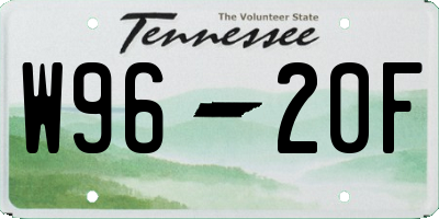 TN license plate W9620F