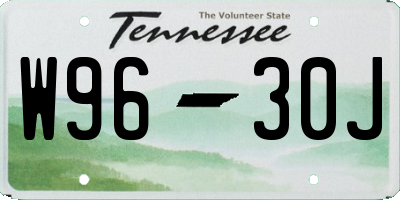 TN license plate W9630J