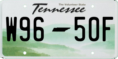 TN license plate W9650F