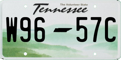 TN license plate W9657C