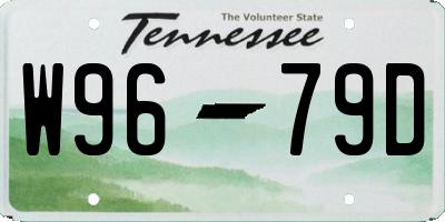 TN license plate W9679D