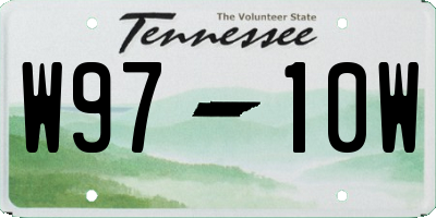 TN license plate W9710W