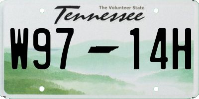 TN license plate W9714H
