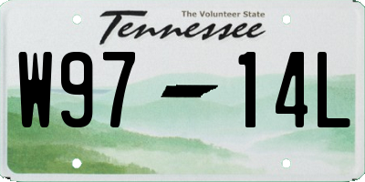 TN license plate W9714L