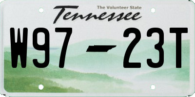 TN license plate W9723T