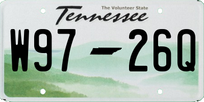 TN license plate W9726Q