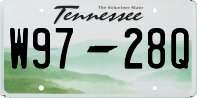 TN license plate W9728Q