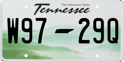 TN license plate W9729Q