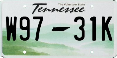 TN license plate W9731K