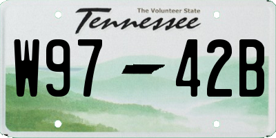 TN license plate W9742B