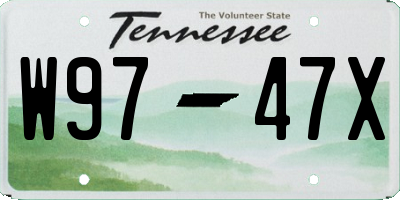 TN license plate W9747X