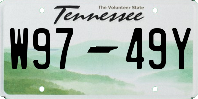 TN license plate W9749Y