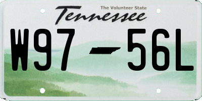 TN license plate W9756L