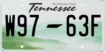 TN license plate W9763F