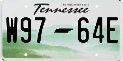 TN license plate W9764E