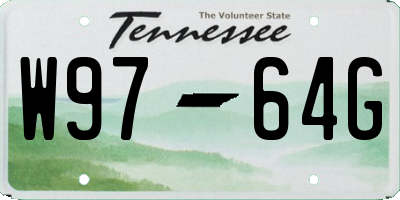 TN license plate W9764G