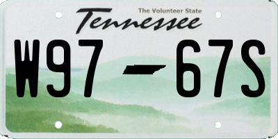 TN license plate W9767S
