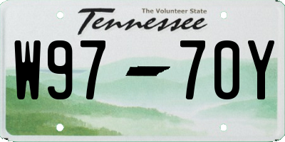 TN license plate W9770Y