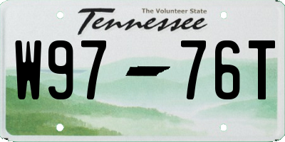 TN license plate W9776T