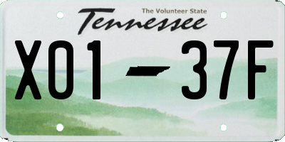 TN license plate X0137F