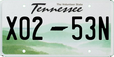 TN license plate X0253N