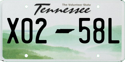 TN license plate X0258L