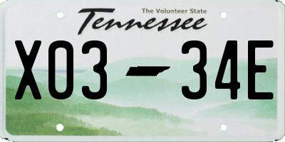 TN license plate X0334E
