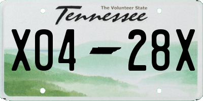 TN license plate X0428X