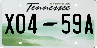 TN license plate X0459A
