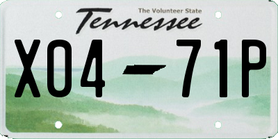 TN license plate X0471P