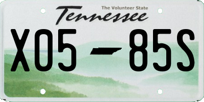 TN license plate X0585S