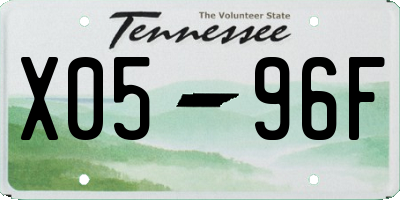 TN license plate X0596F