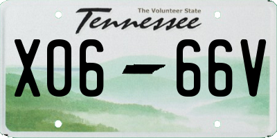 TN license plate X0666V