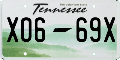 TN license plate X0669X