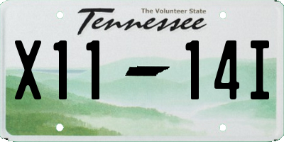 TN license plate X1114I