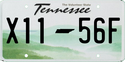 TN license plate X1156F