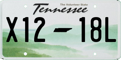 TN license plate X1218L
