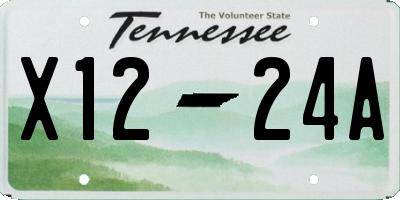 TN license plate X1224A