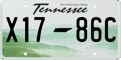 TN license plate X1786C