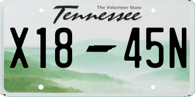 TN license plate X1845N