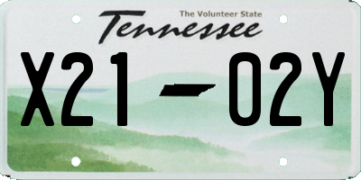 TN license plate X2102Y