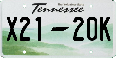 TN license plate X2120K