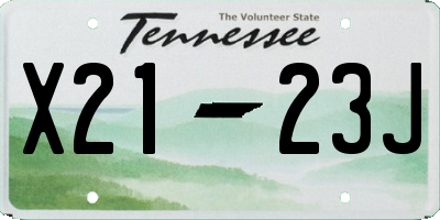 TN license plate X2123J