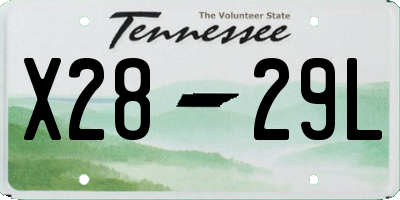 TN license plate X2829L