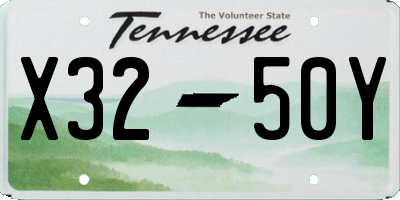 TN license plate X3250Y