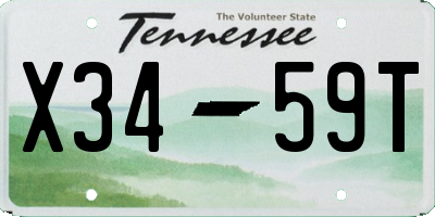 TN license plate X3459T