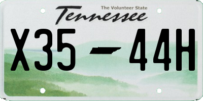 TN license plate X3544H