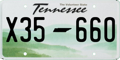 TN license plate X3566O