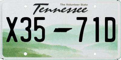 TN license plate X3571D