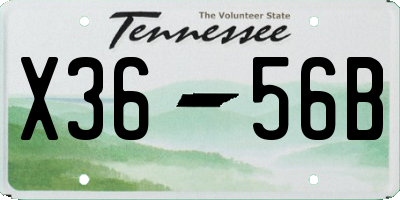 TN license plate X3656B